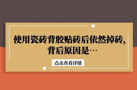 使用瓷磚背膠貼磚后依然掉磚，背后原因是…